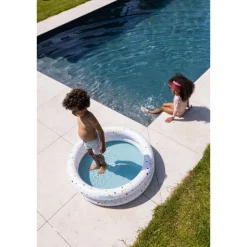Piscine bébé ø 100 cm 2 anneaux terrazzo blanc