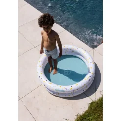 Piscine bébé ø 100 cm 2 anneaux terrazzo blanc