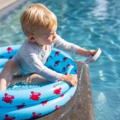 Piscine bébé ø 60 cm bleu crabe 2 anneaux