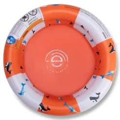 Piscine bébé ø 60 cm rayures oranges 2 anneaux