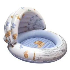 Piscine gonflable avec auvent léopard bleu