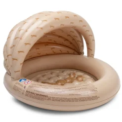 Piscine gonflable avec canopy léopard beige
