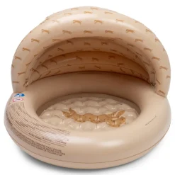 Piscine gonflable avec canopy léopard beige