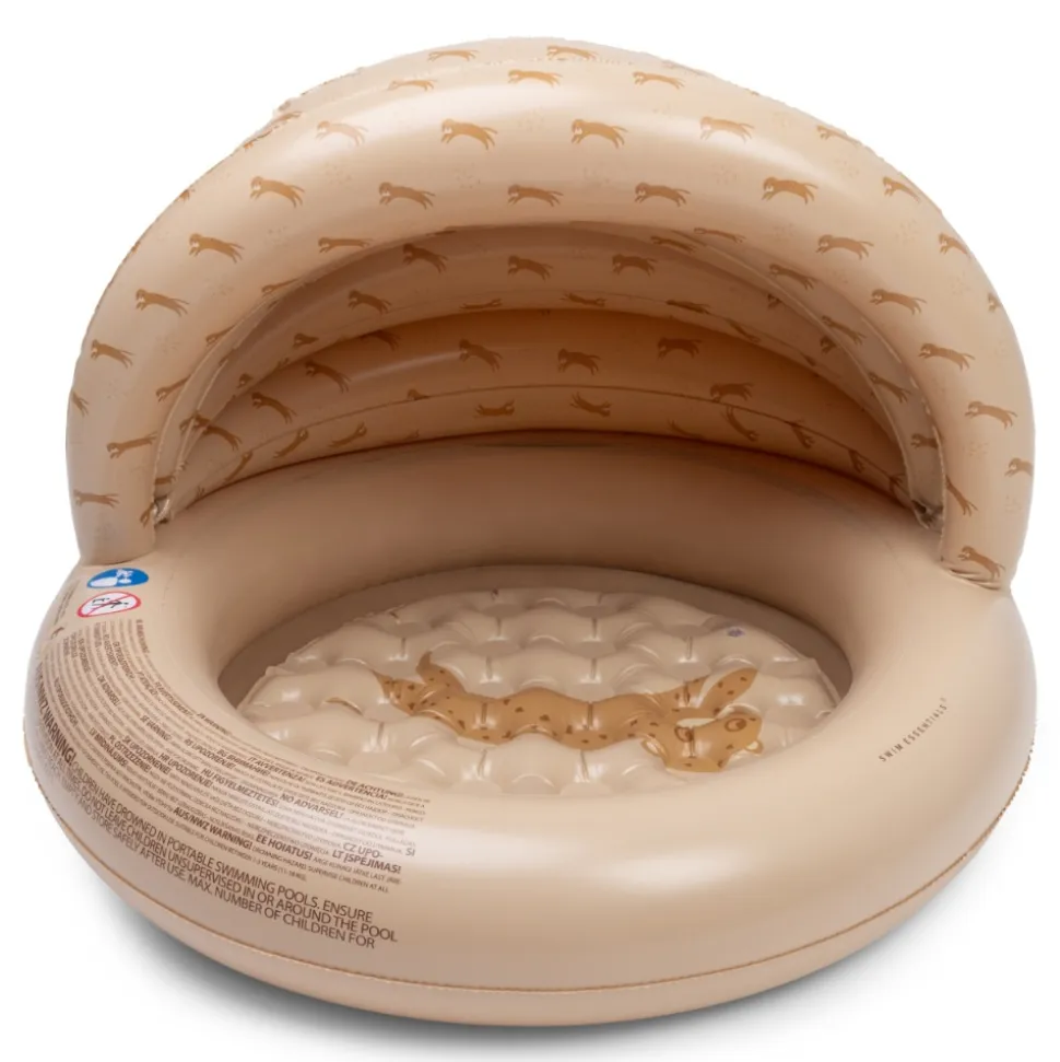 Piscine gonflable avec canopy léopard beige