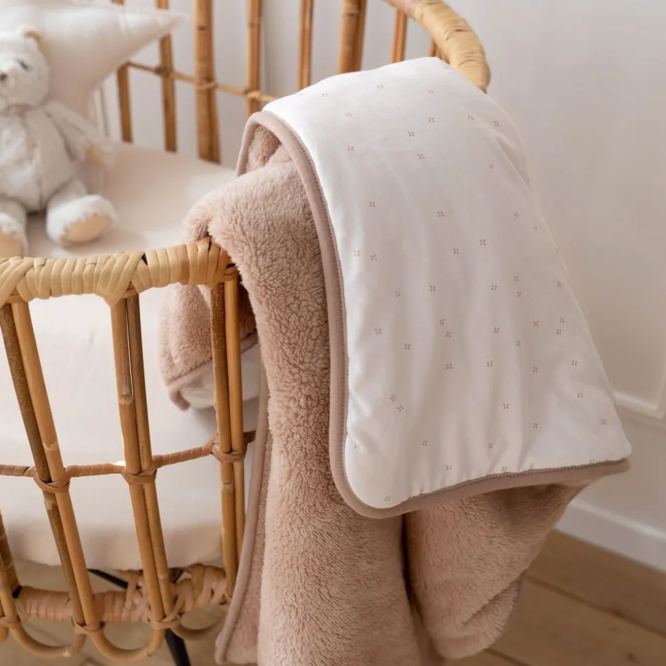 Plaid bébé beige naturel