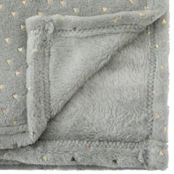 Plaid bébé 75x100 cm oya flanelle bleu gris