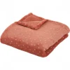 Plaid bébé 75x100 cm oya flanelle terracotta