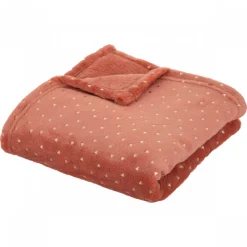 Plaid bébé 75x100 cm oya flanelle terracotta