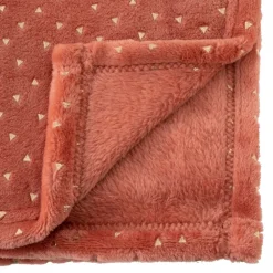 Plaid bébé 75x100 cm oya flanelle terracotta