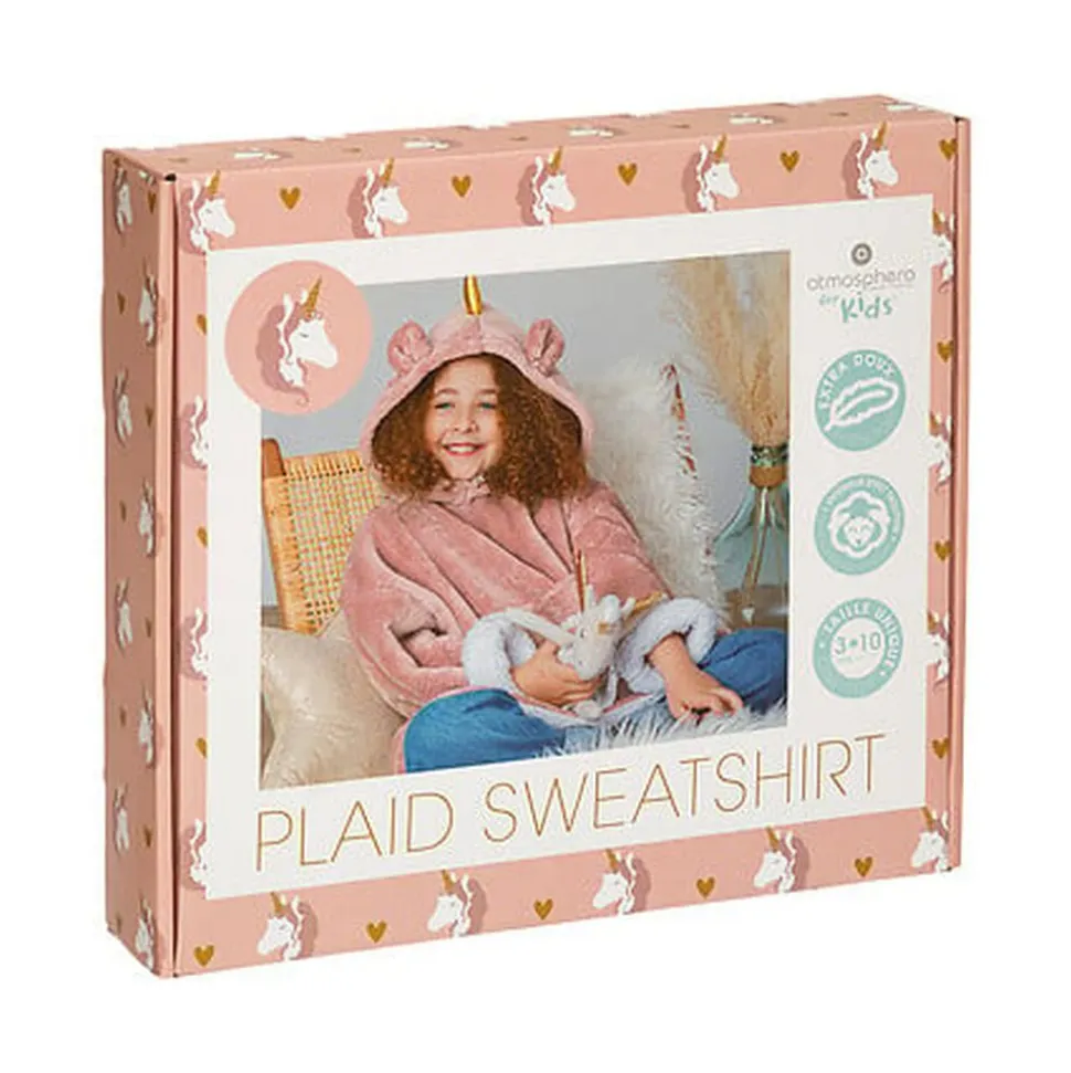 Plaid sweat licorne flanelle