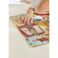 Planche à cadenas pour enfant la ferme vert