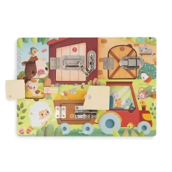 Planche à cadenas pour enfant la ferme vert