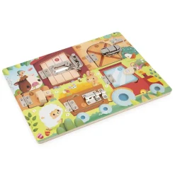 Planche à cadenas pour enfant la ferme vert