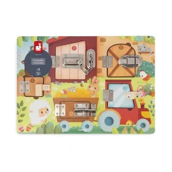 Planche à cadenas pour enfant la ferme vert
