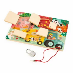 Planche à cadenas pour enfant la ferme