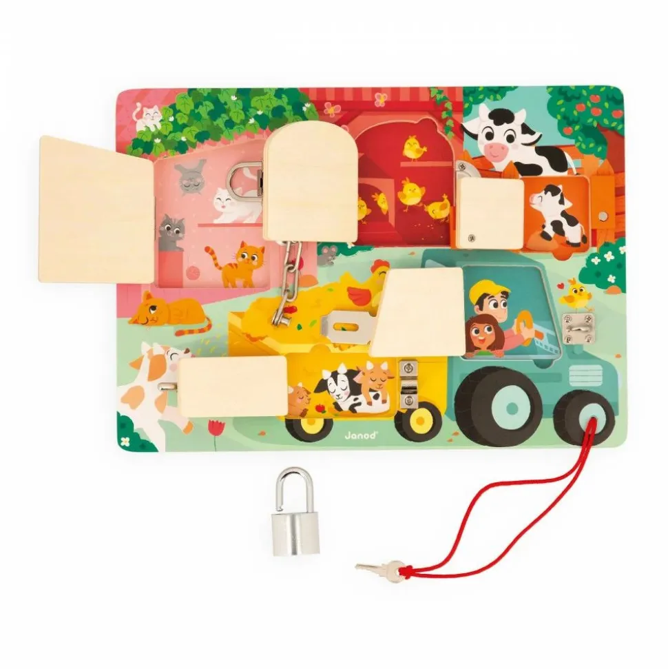 Planche à cadenas pour enfant la ferme