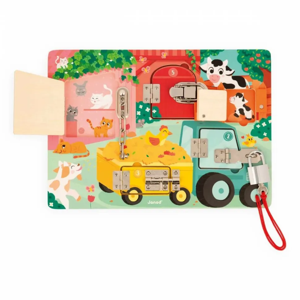 Planche à cadenas pour enfant la ferme
