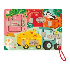 Planche à cadenas pour enfant la ferme