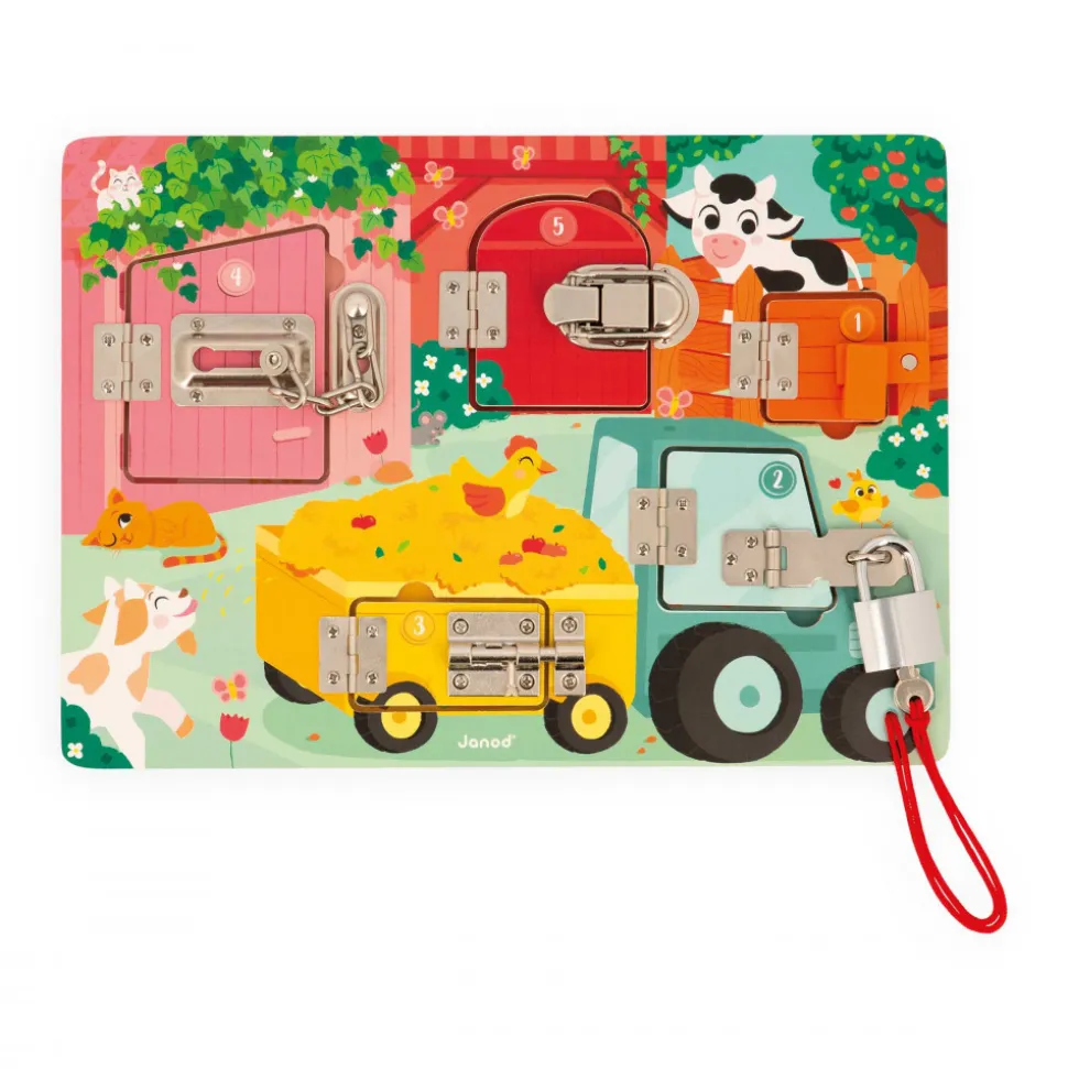 Planche à cadenas pour enfant la ferme