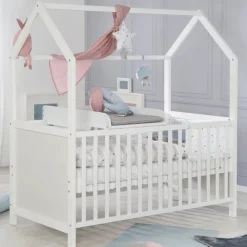 Plan à langer blanc avec matelas taupe