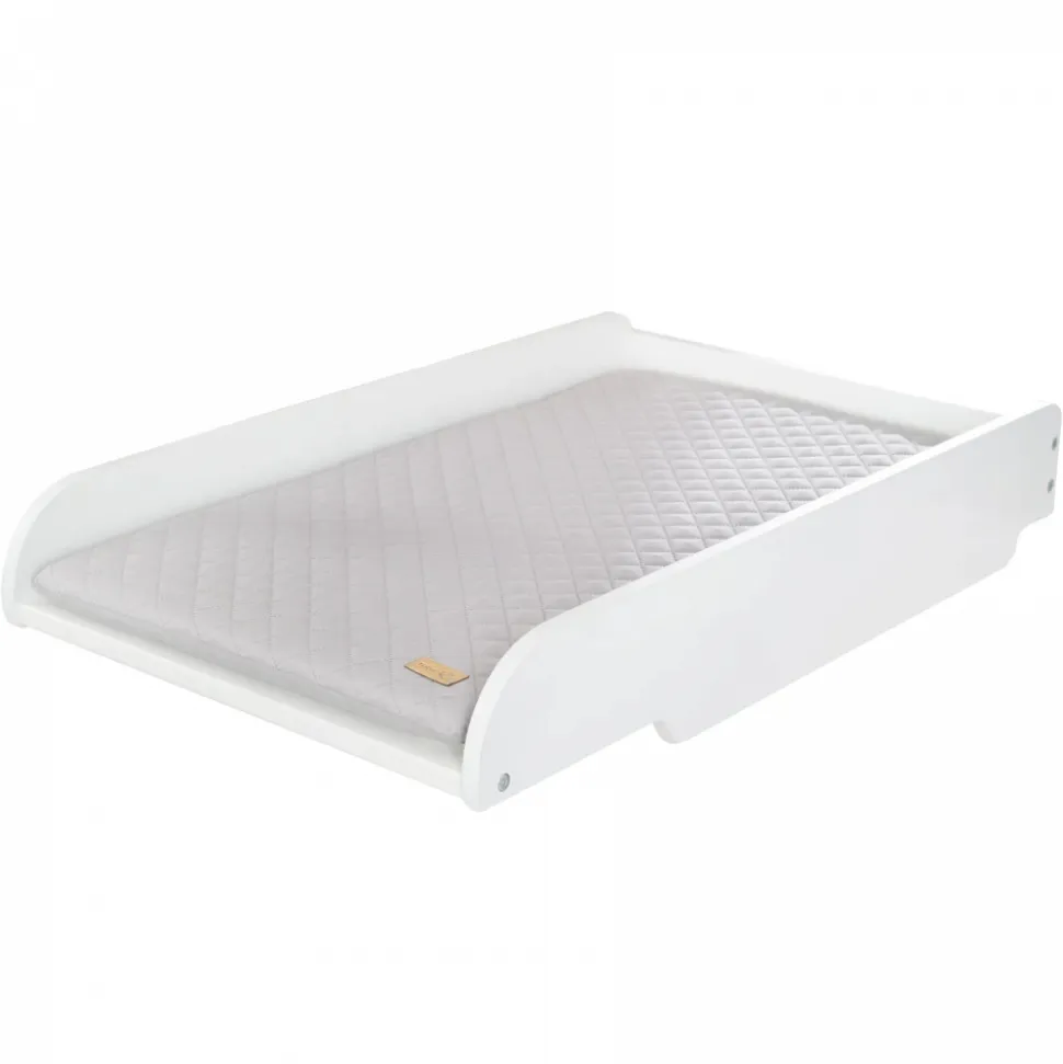 Plan à langer blanc avec matelas taupe