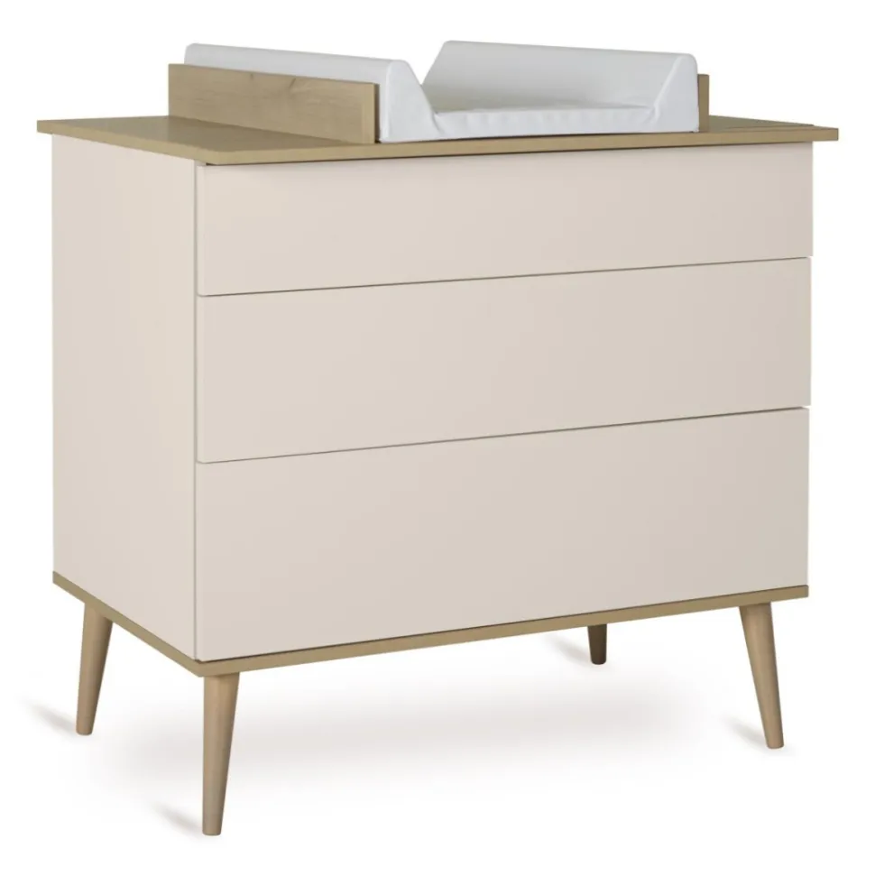 Plan à langer pour commode flow argile et oak