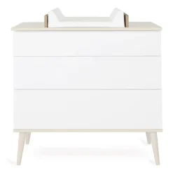 Plan à langer pour commode flow white et oak