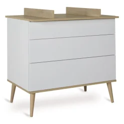 Plan à langer pour commode flow white et oak