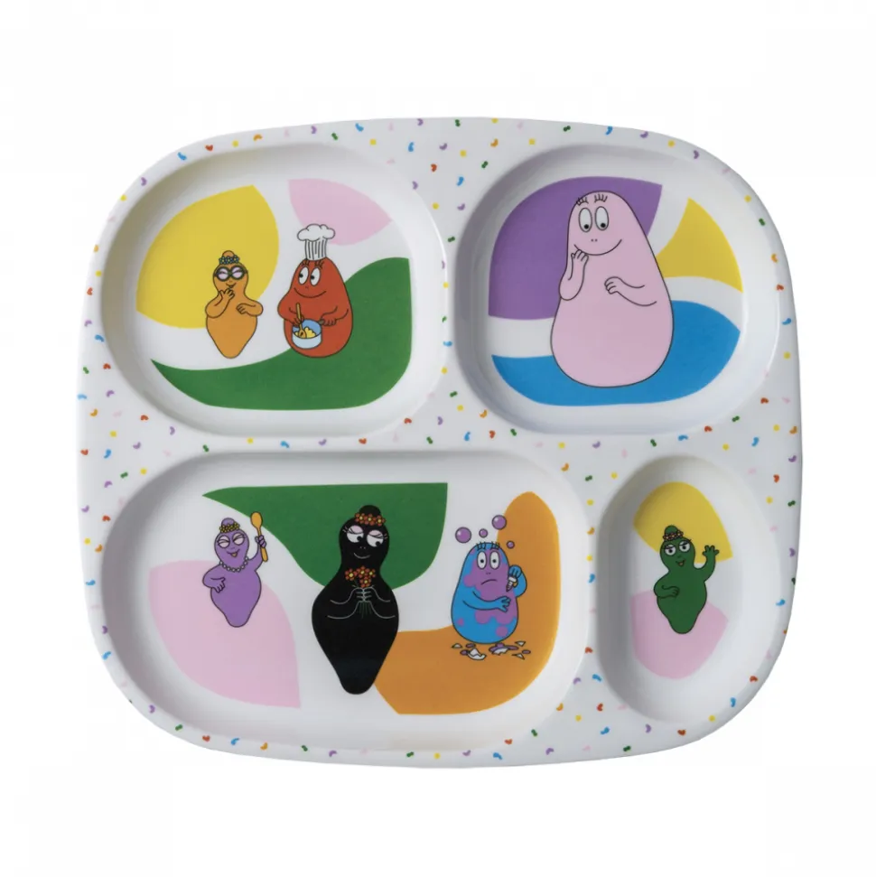 Plateau à 4 compartiments barbapapa