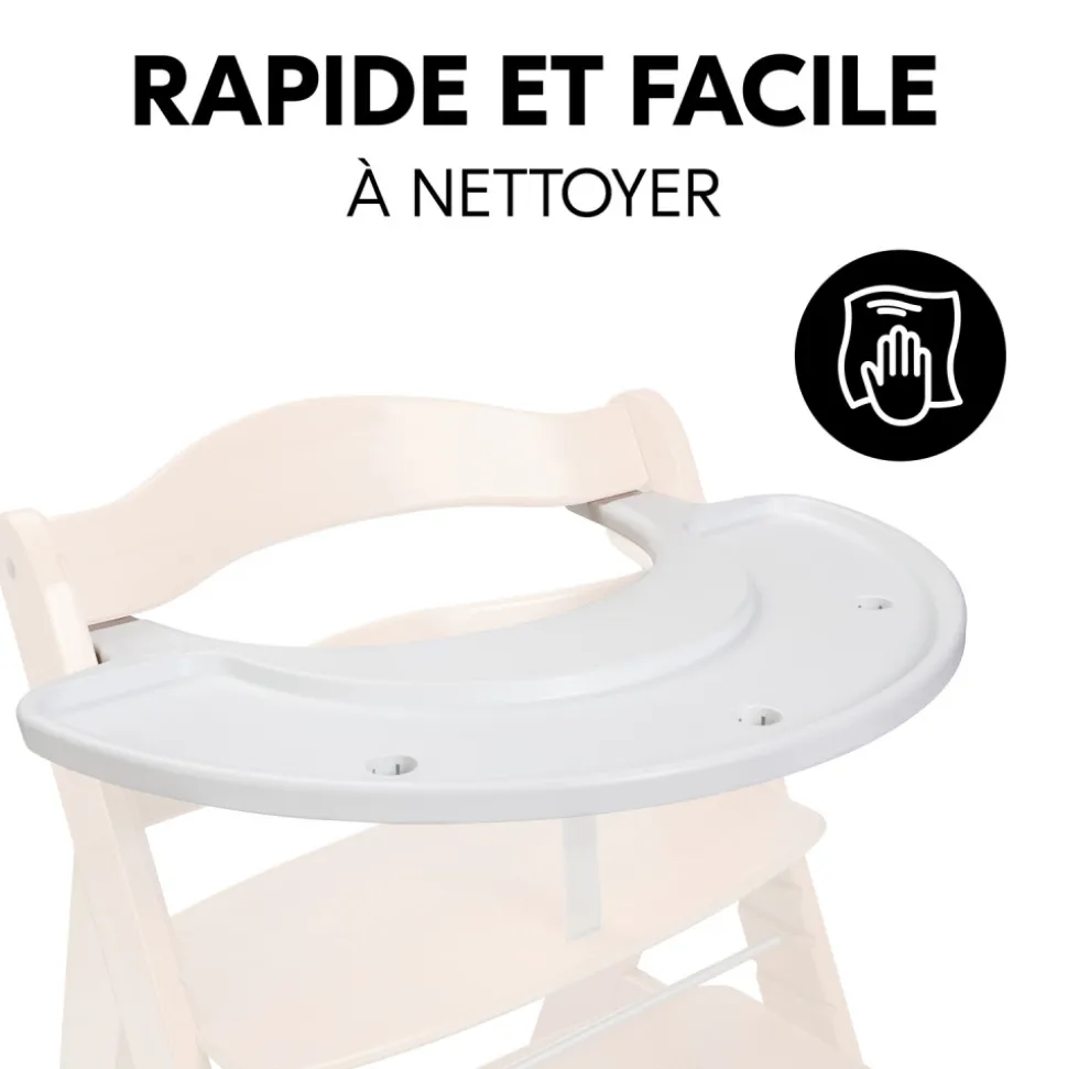 Plateau de jeu pour chaise haute alpha+ bois blanc
