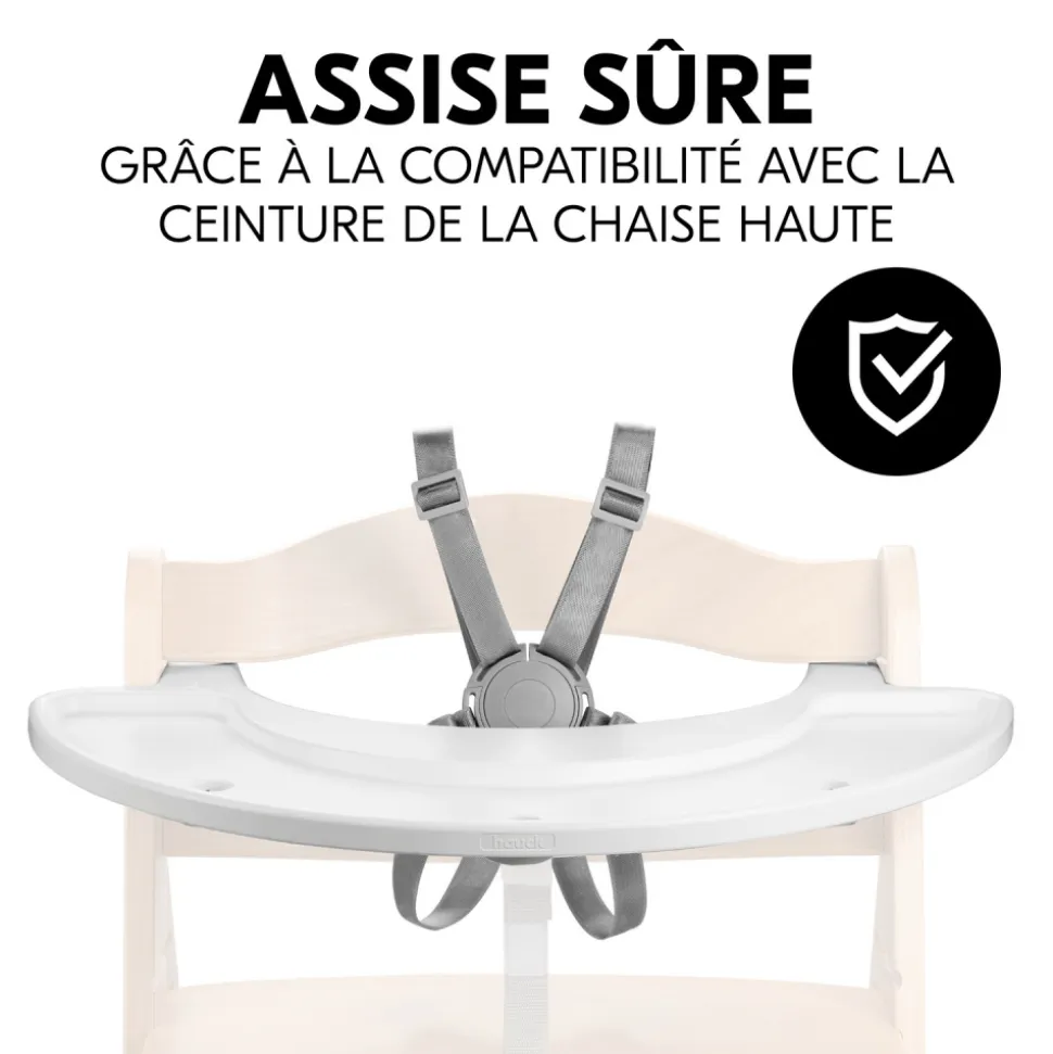 Plateau de jeu pour chaise haute alpha+ bois blanc
