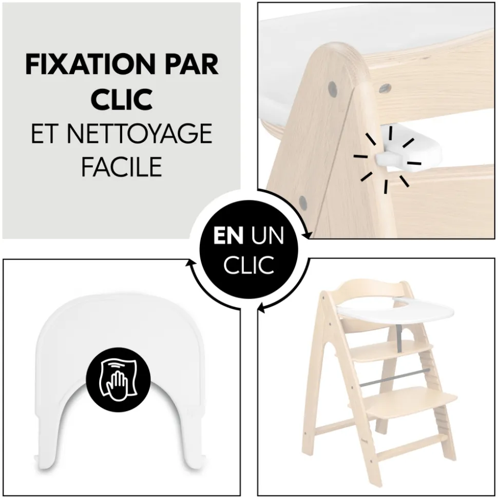 Plateau pour chaise haute en bois arketa click tray