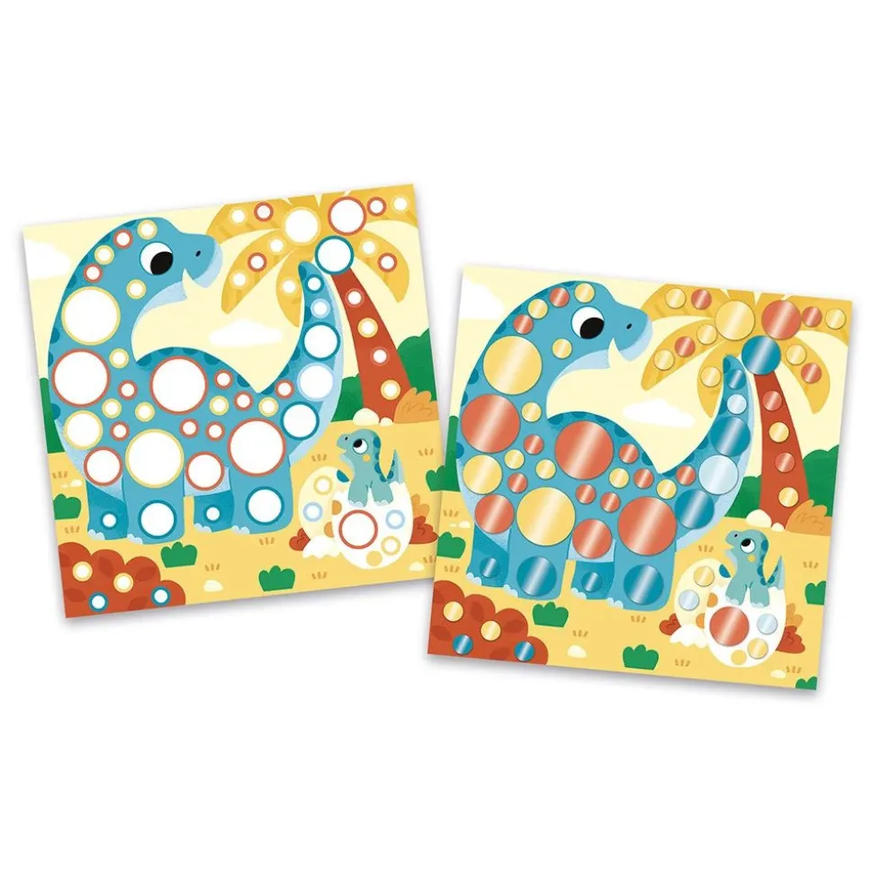 Pochette de gommettes stickers et 4 tableaux à décorer animaux métalisés