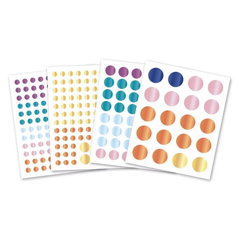 Pochette de gommettes stickers et 4 tableaux à décorer animaux métalisés
