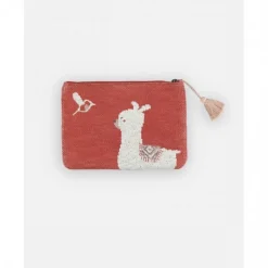 Pochette en jacquard rouge