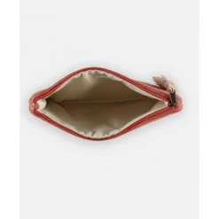 Pochette en jacquard rouge