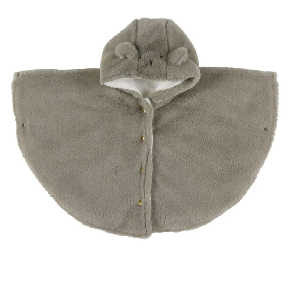 Poncho bébé en fausse fourrure 18-36m - kaki