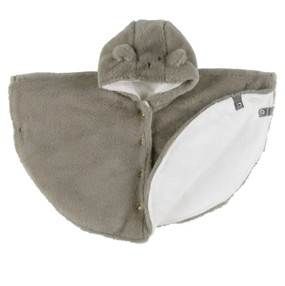 Poncho bébé en fausse fourrure 18-36m - kaki