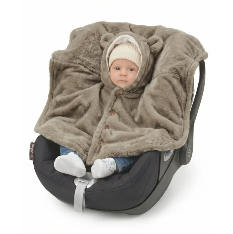 Poncho bébé en fausse fourrure 18-36m - kaki