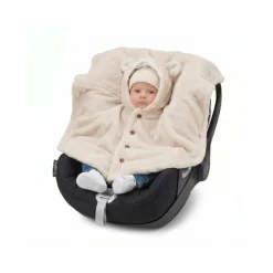 Poncho bébé en fausse fourrure 18-36m - beige