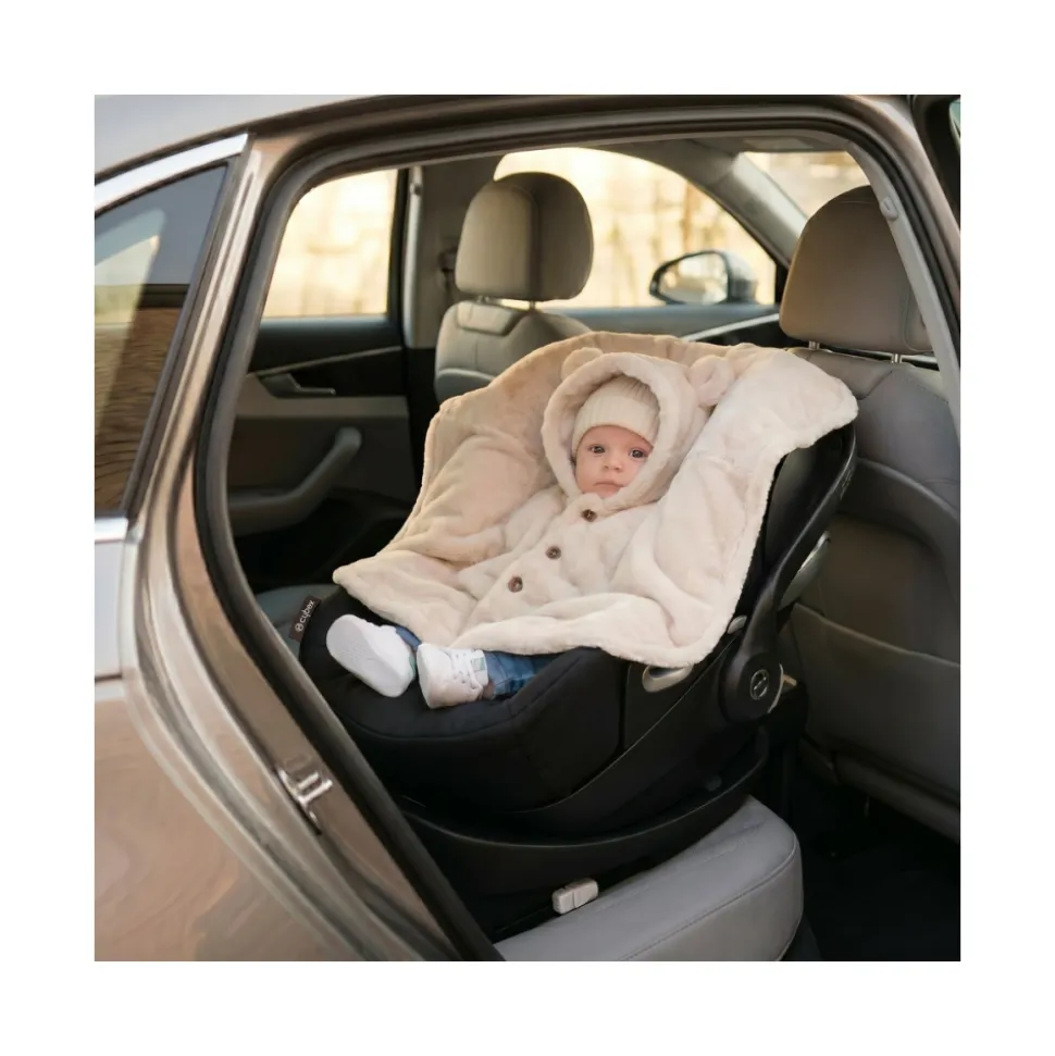 Poncho bébé en fausse fourrure 18-36m - beige