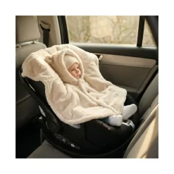 Poncho bébé en fausse fourrure 6-12m - beige