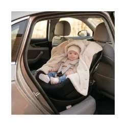Poncho bébé en fausse fourrure 6-12m - beige