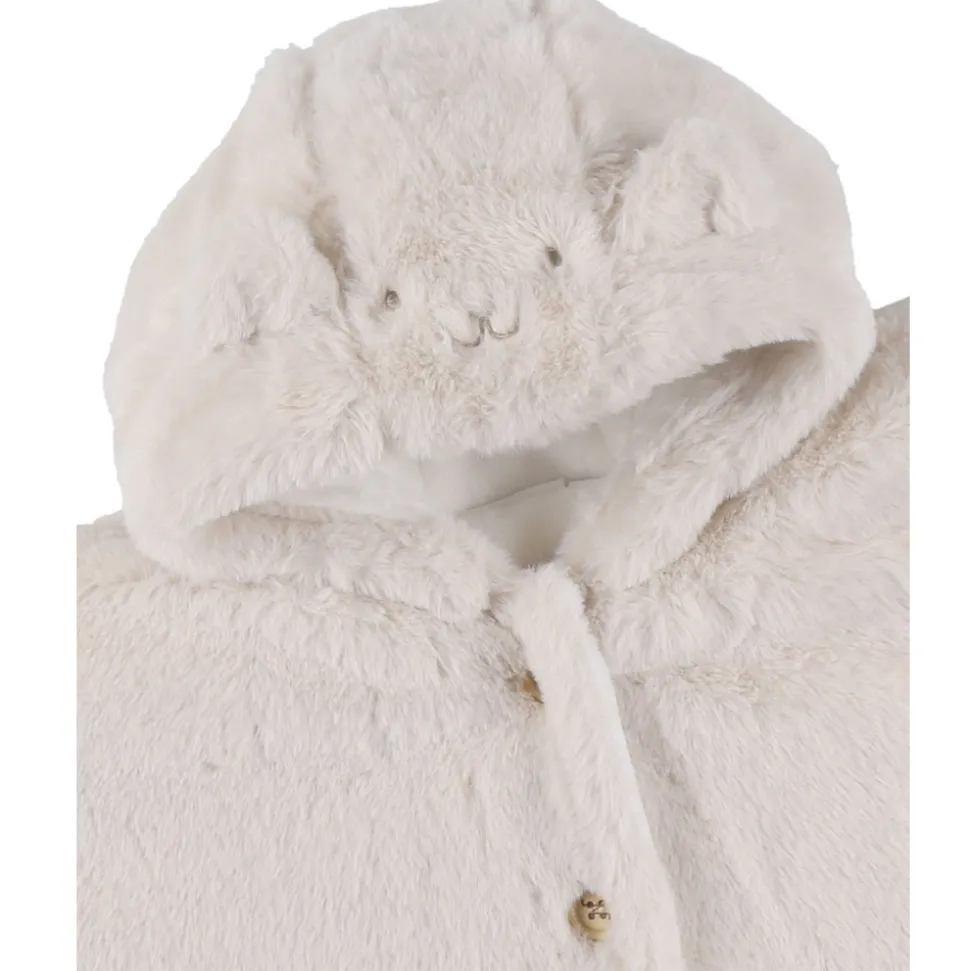 Poncho bébé en fausse fourrure 6-12m - beige