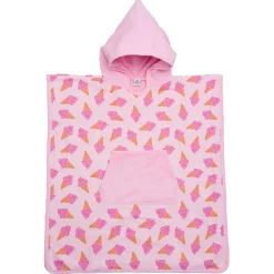 Poncho à capuche bambou et gaze de coton cornets de glace 3/5ans