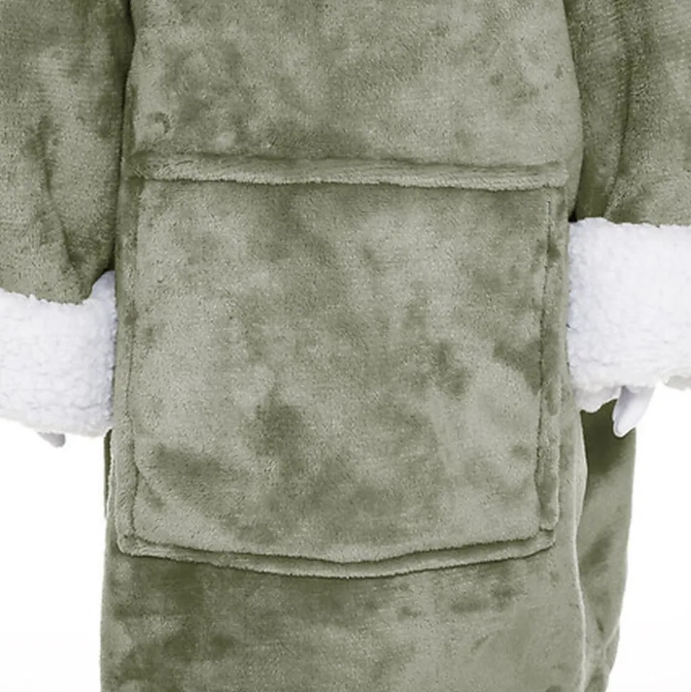 Poncho à capuche dino flanelle