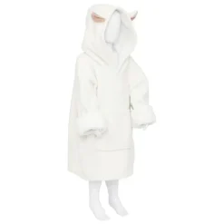Poncho à capuche mouton flanelle