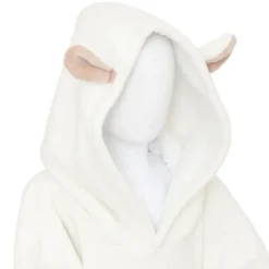 Poncho à capuche mouton flanelle
