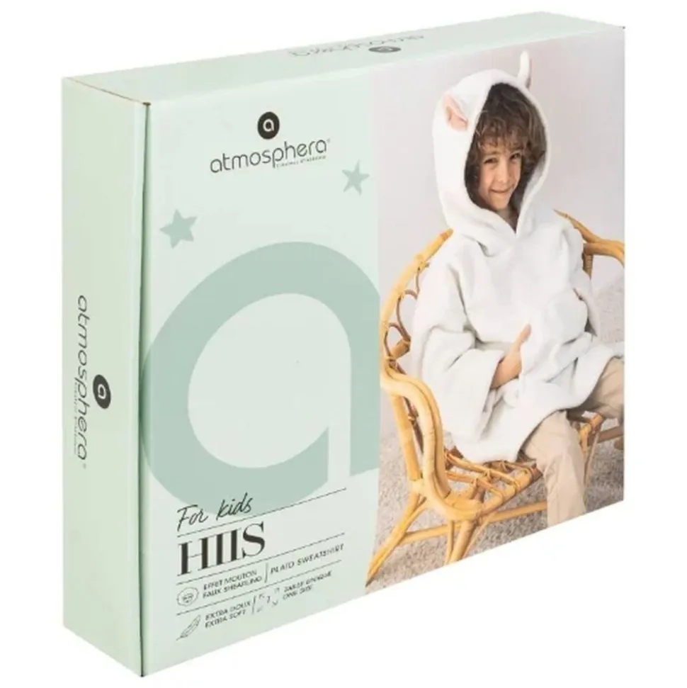 Poncho à capuche mouton flanelle