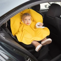 Poncho chaud de voyage imperméable jaune